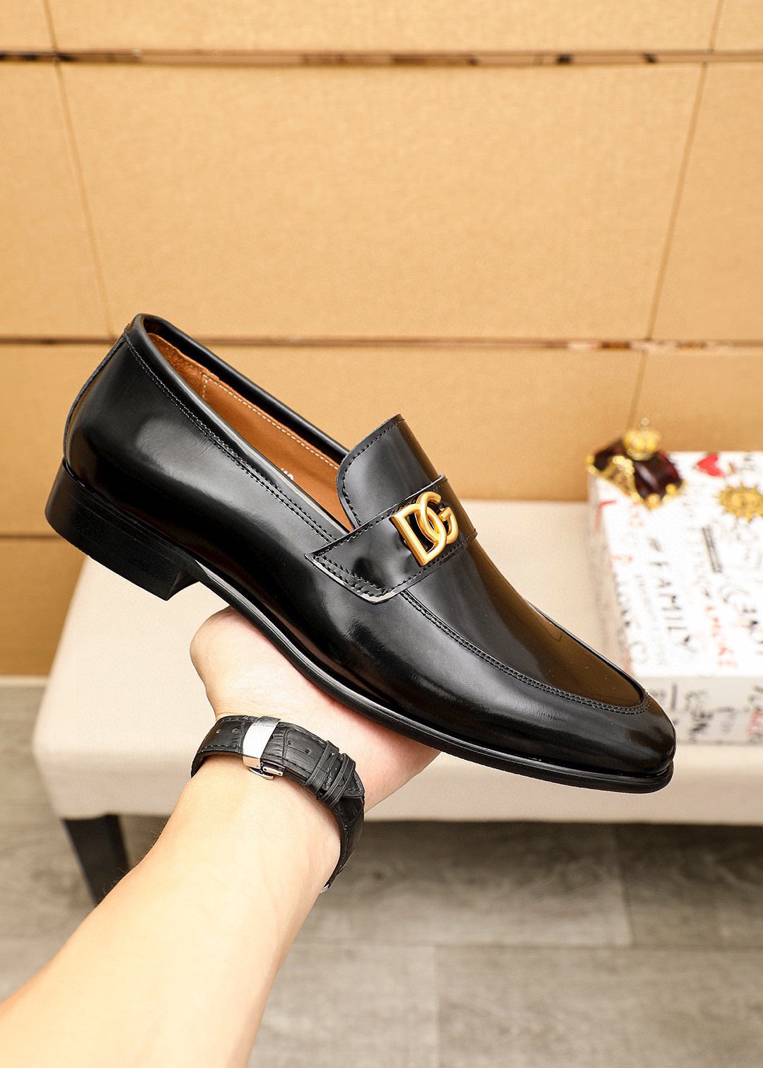 Dolce & Gabbana DG Men's Dress Shoes in Italian Patent Calfskin