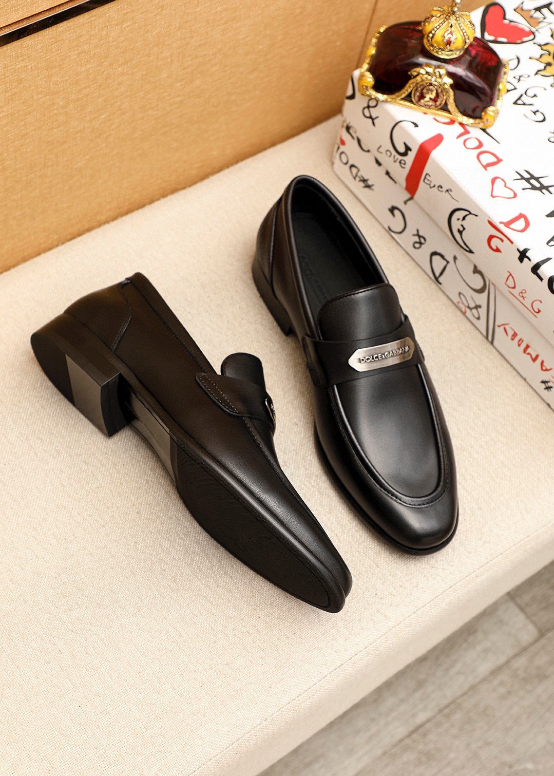 Dolce & Gabbana DG Men's Dress Shoes in Italian Patent Calfskin