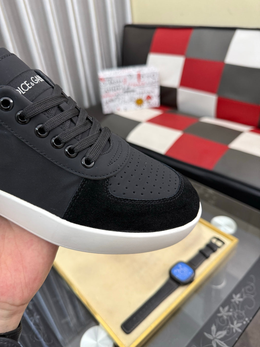Dolce & Gabbana DG Silk Calfskin & Nubuck Casual Sneakers