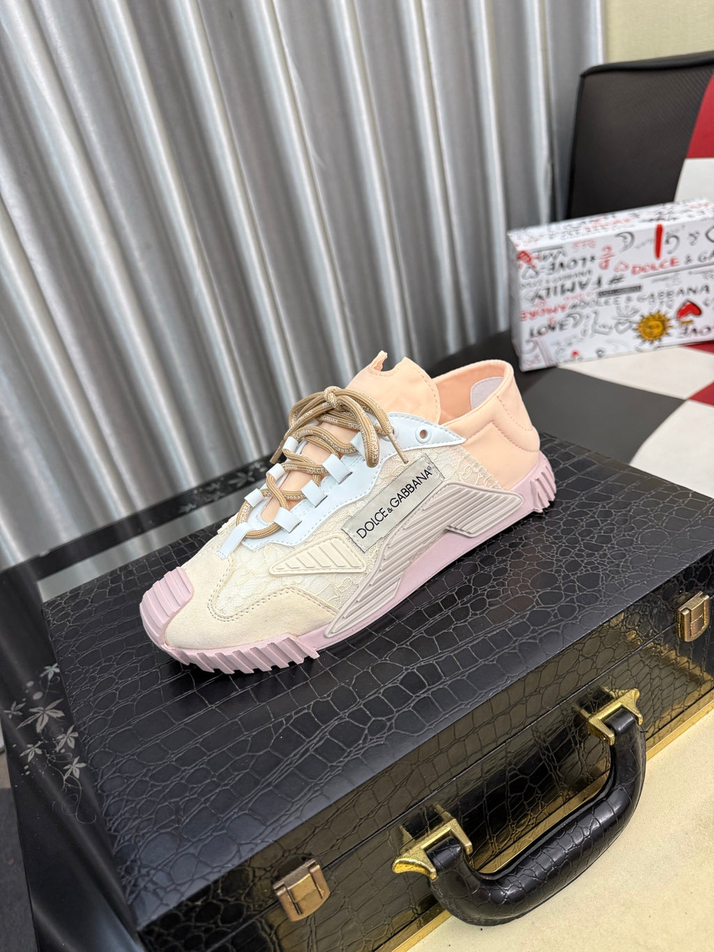 Dolce & Gabbana DG Silk Calfskin & Nubuck Casual Sneakers