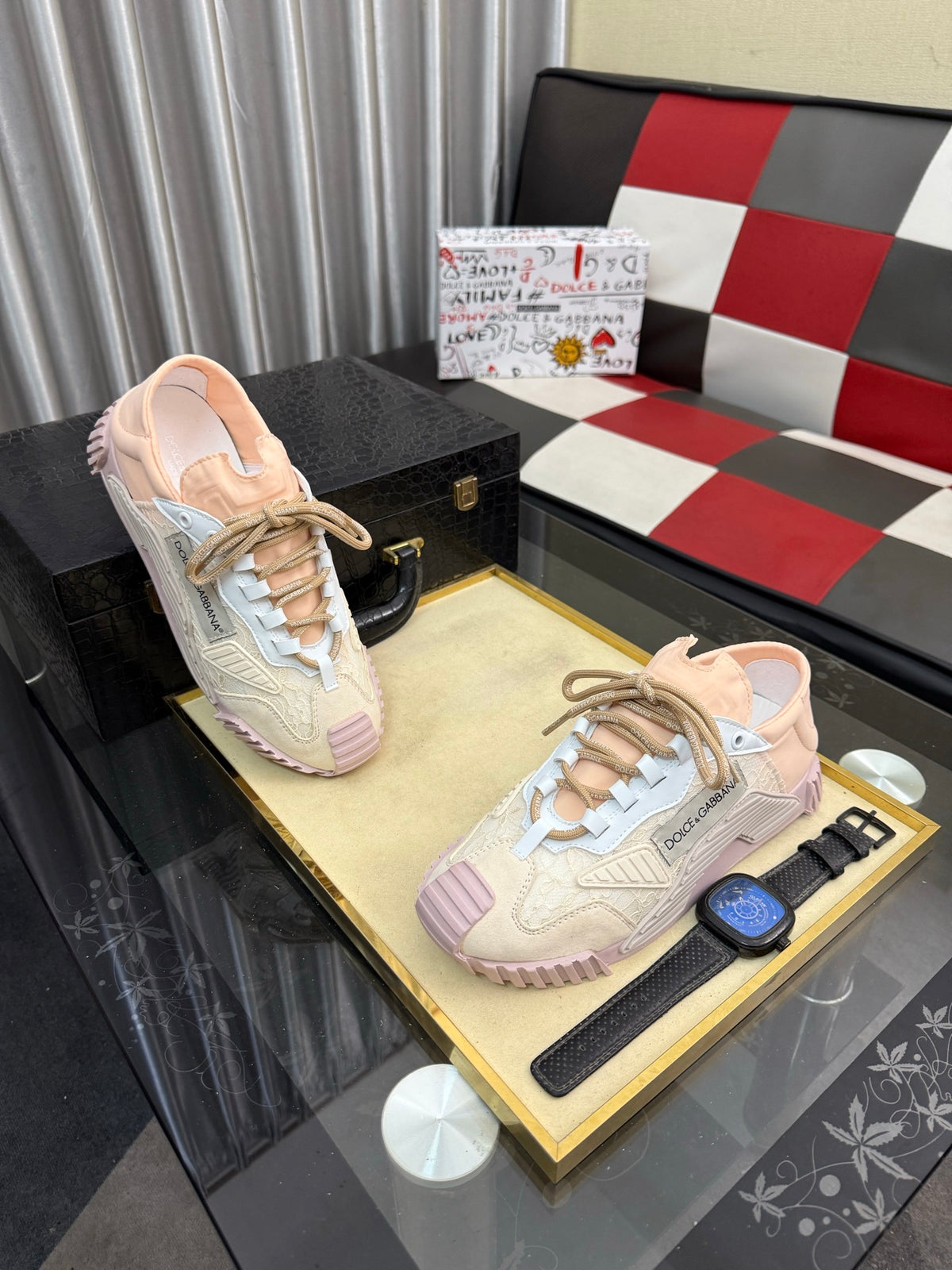 Dolce & Gabbana DG Silk Calfskin & Nubuck Casual Sneakers
