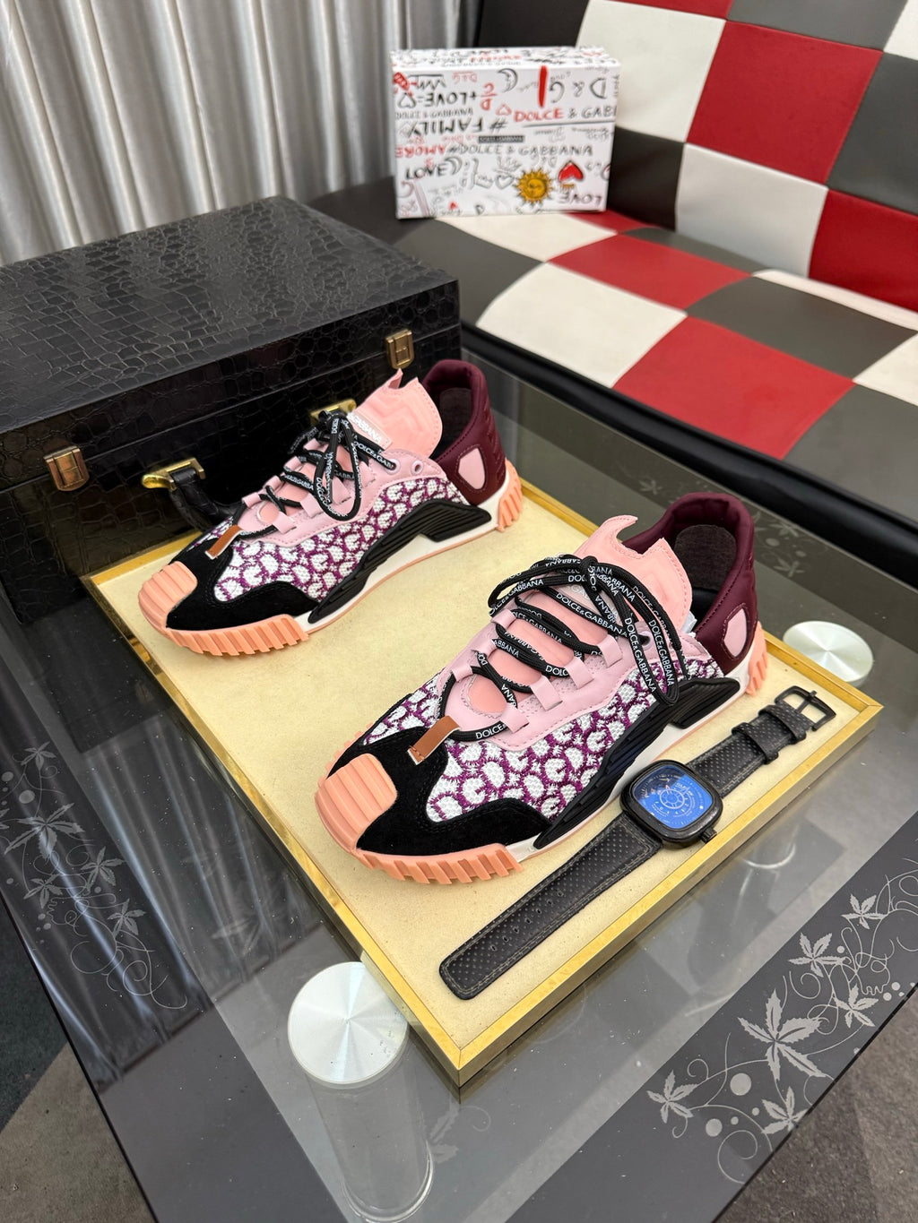 Dolce & Gabbana DG Silk Calfskin & Nubuck Casual Sneakers