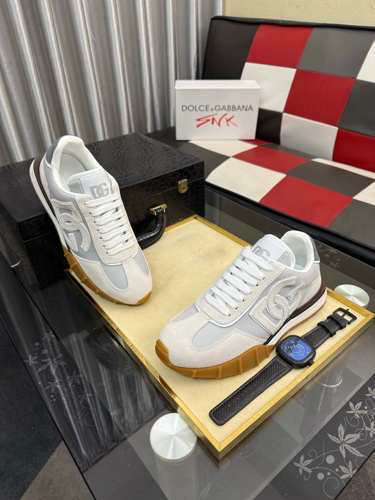 Dolce & Gabbana DG Silk Calfskin & Nubuck Casual Sneakers