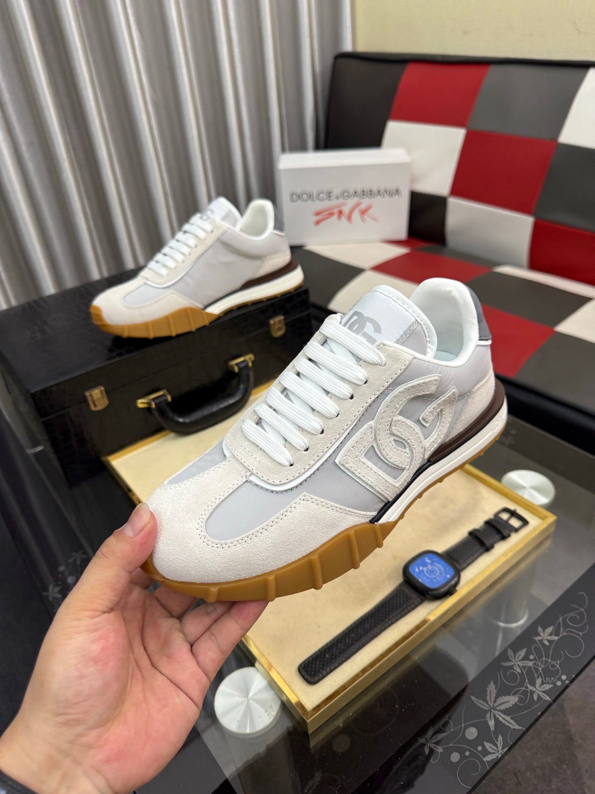 Dolce & Gabbana DG Silk Calfskin & Nubuck Casual Sneakers