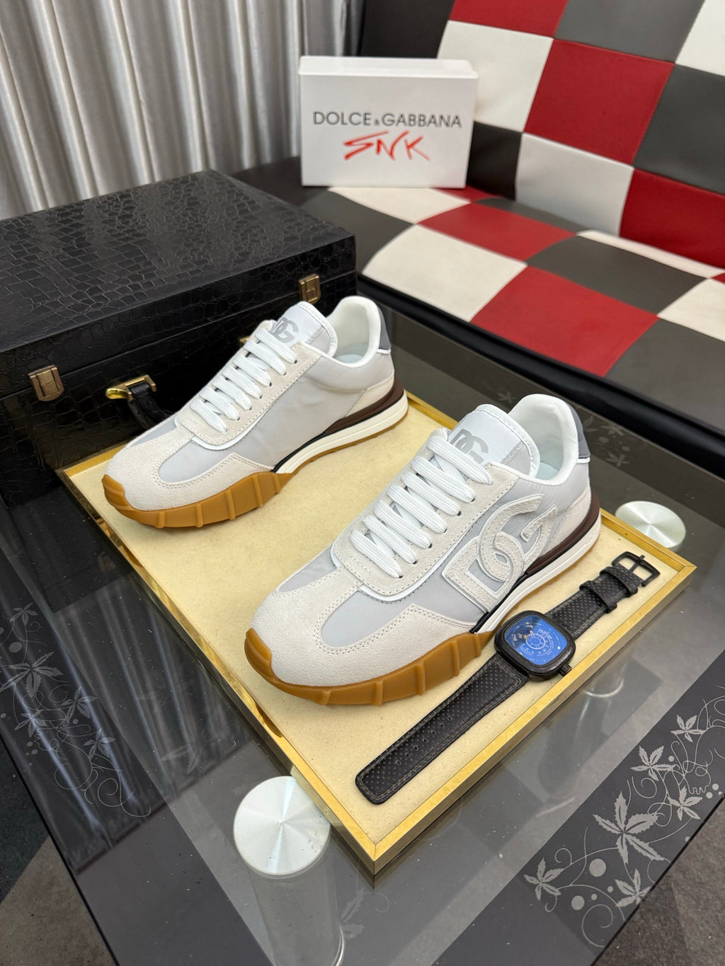 Dolce & Gabbana DG Silk Calfskin & Nubuck Casual Sneakers