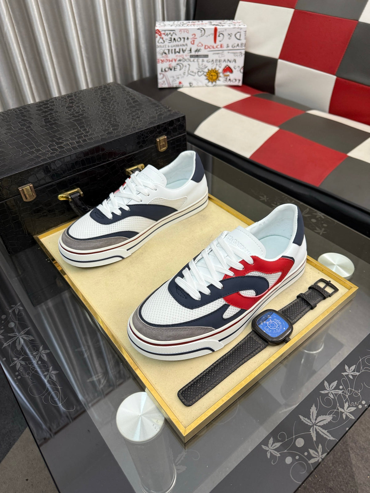 Dolce & Gabbana DG Silk Calfskin & Nubuck Casual Sneakers