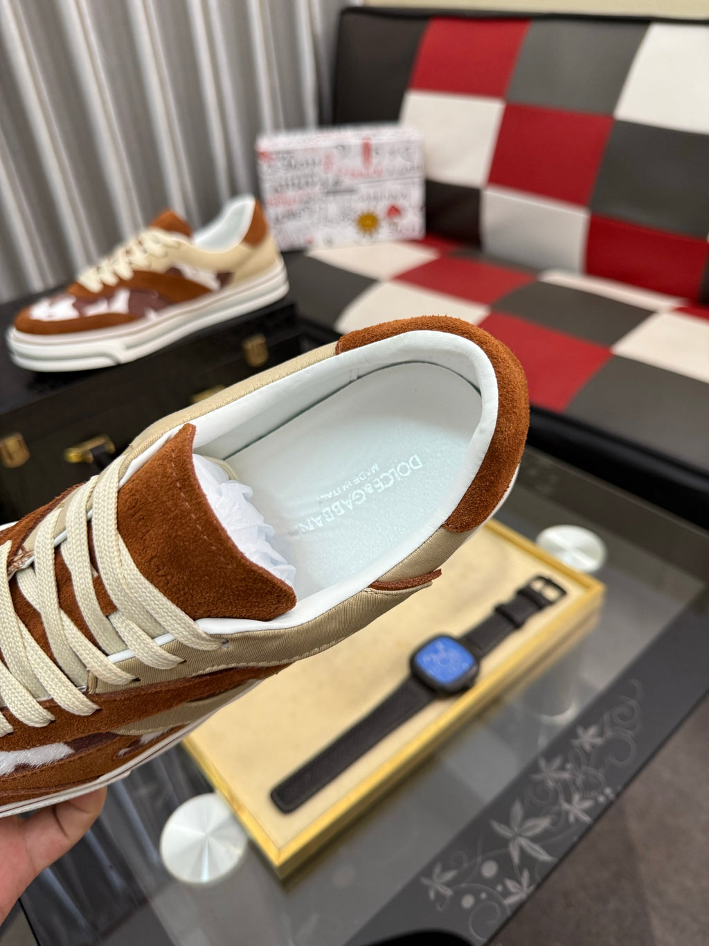 Dolce & Gabbana DG Silk Calfskin & Nubuck Casual Sneakers