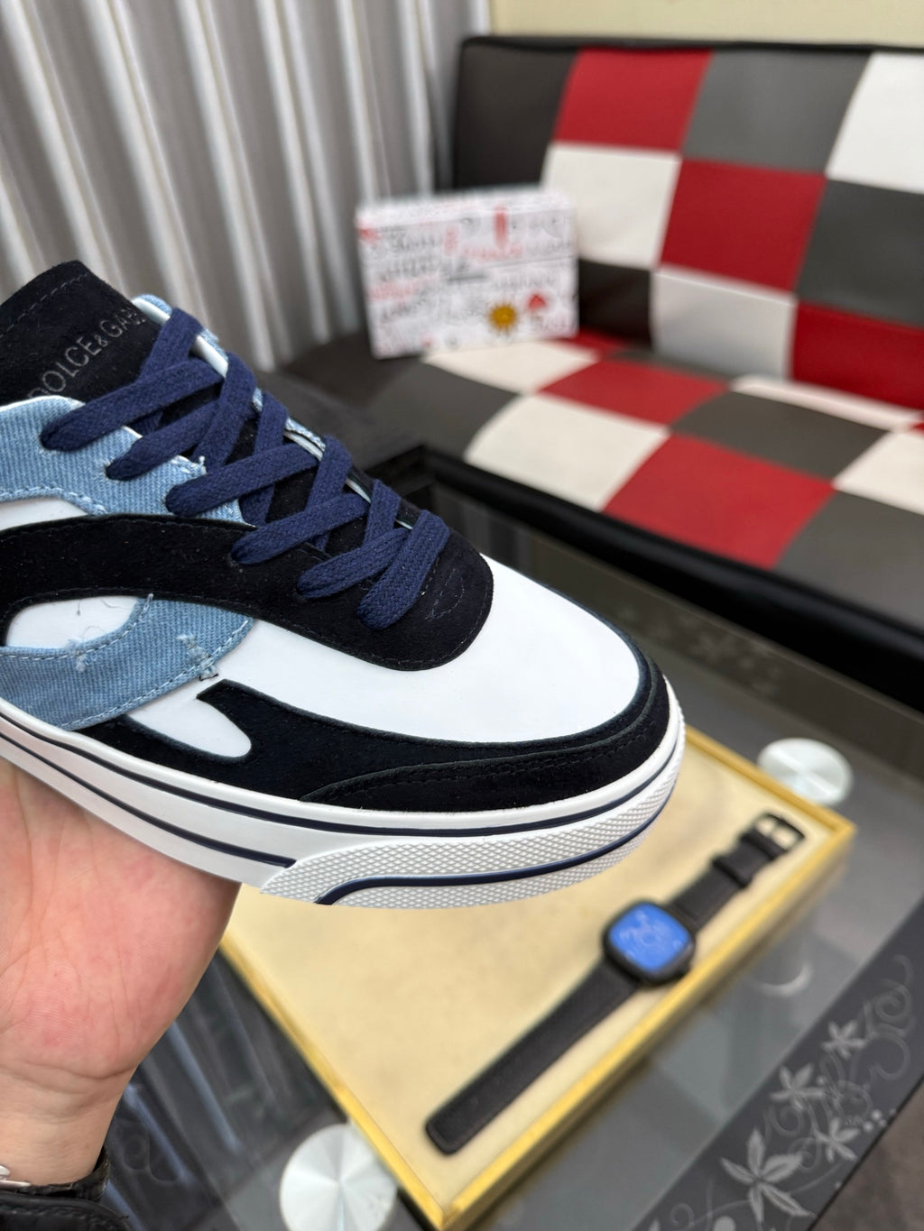 Dolce & Gabbana DG Silk Calfskin & Nubuck Casual Sneakers