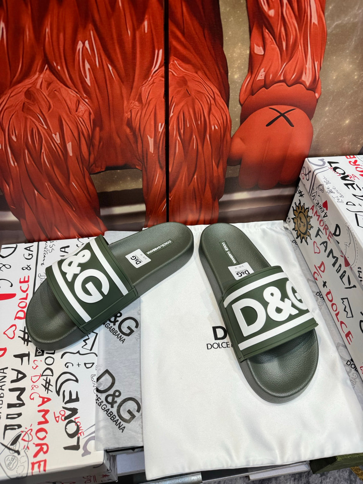 Dolce & Gabbana DG Men's Embossed-Logo PVC Slides