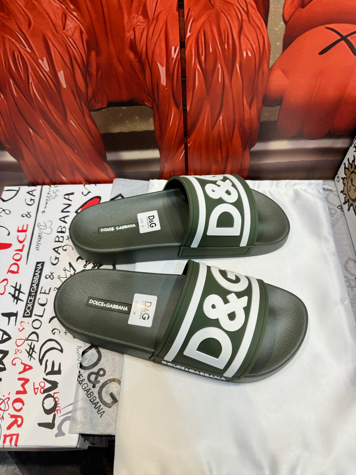Dolce & Gabbana DG Men's Embossed-Logo PVC Slides