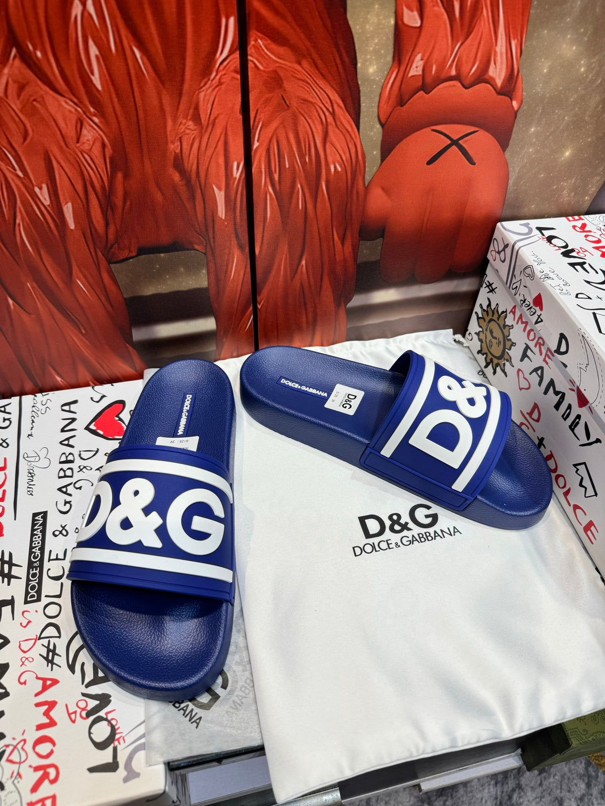 Dolce & Gabbana DG Men's Embossed-Logo PVC Slides