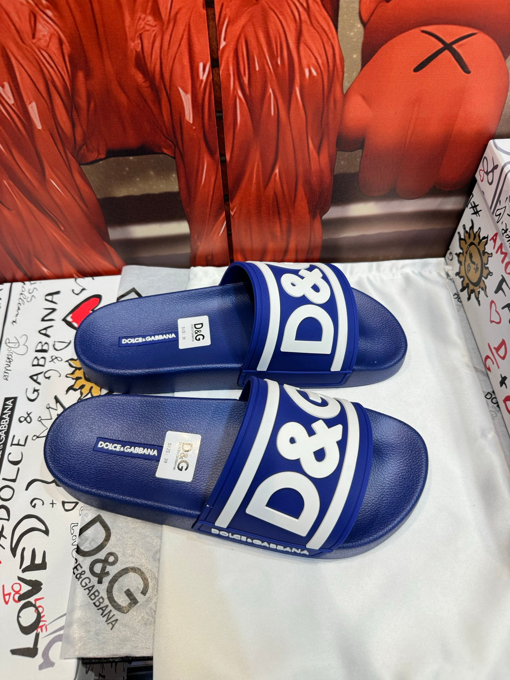 Dolce & Gabbana DG Men's Embossed-Logo PVC Slides