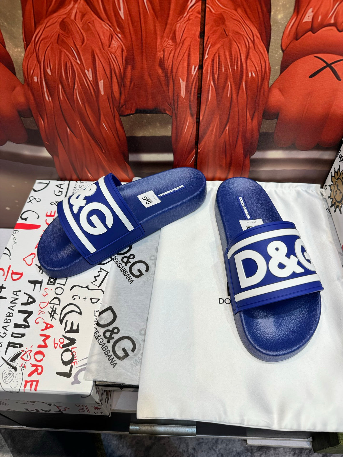 Dolce & Gabbana DG Men's Embossed-Logo PVC Slides