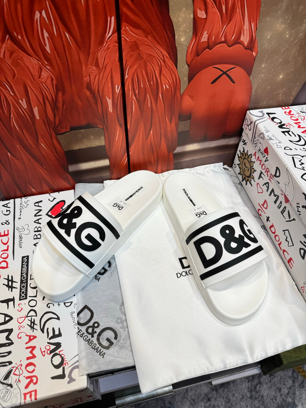 Dolce & Gabbana DG Men's Embossed-Logo PVC Slides
