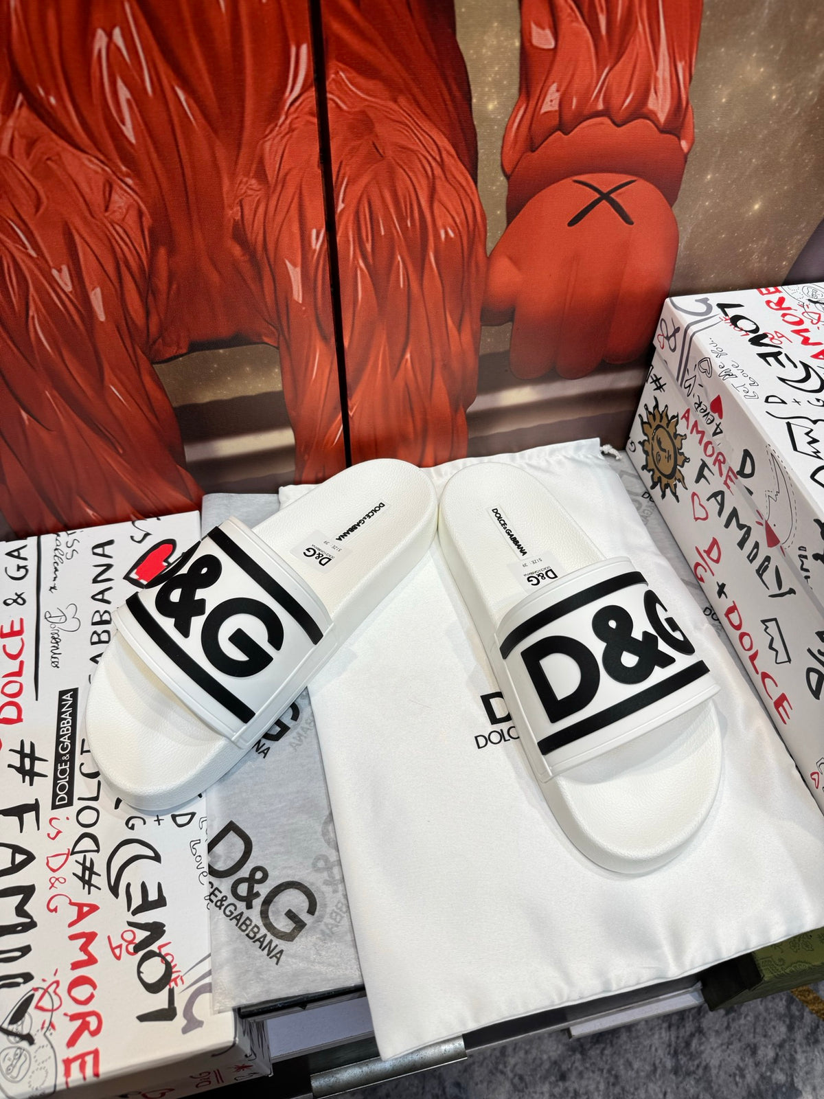 Dolce & Gabbana DG Men's Embossed-Logo PVC Slides