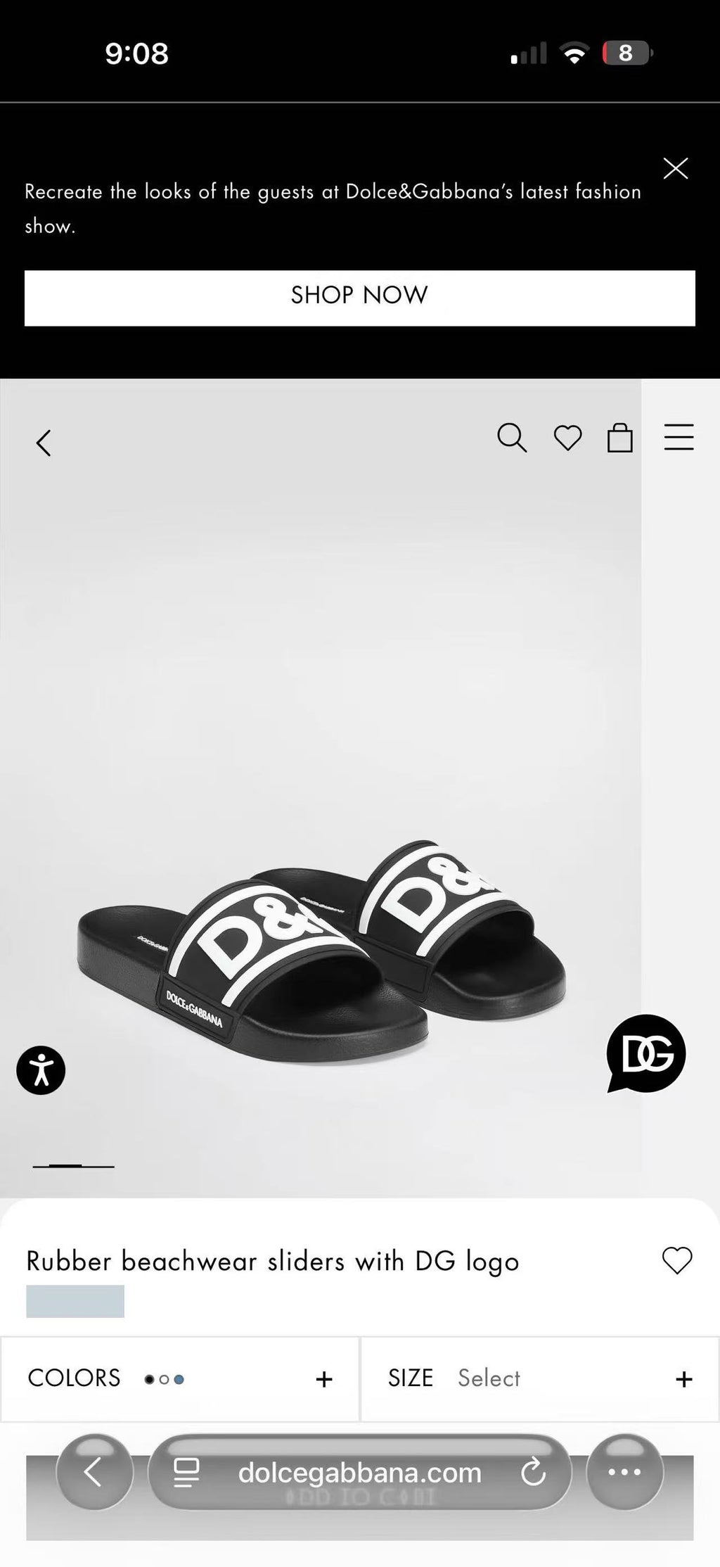 Dolce & Gabbana DG Men's Embossed-Logo PVC Slides