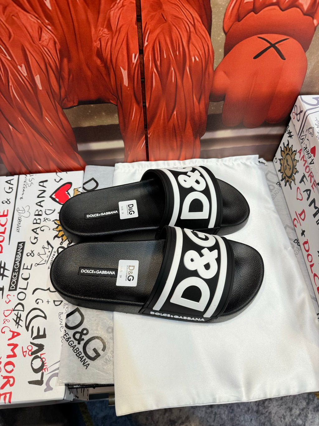 Dolce & Gabbana DG Men's Embossed-Logo PVC Slides