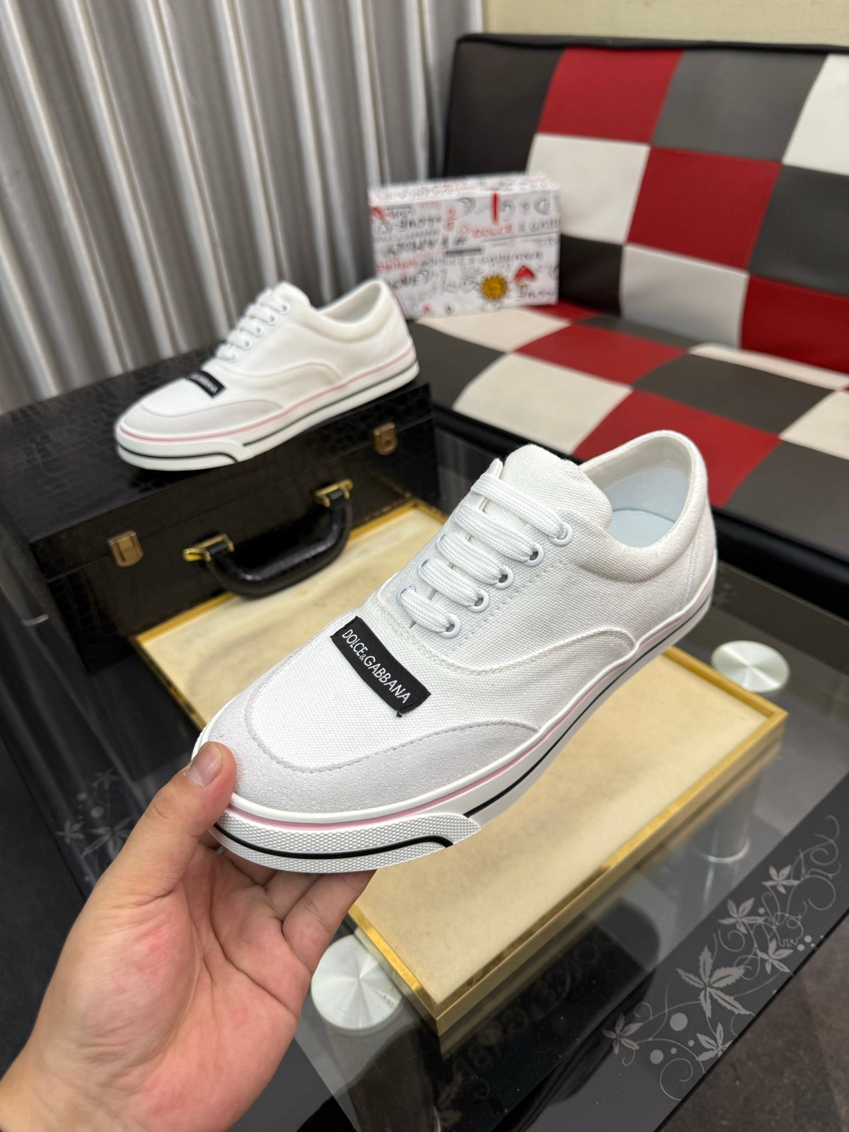 Dolce & Gabbana DG Silk Calfskin & Nubuck Casual Sneakers