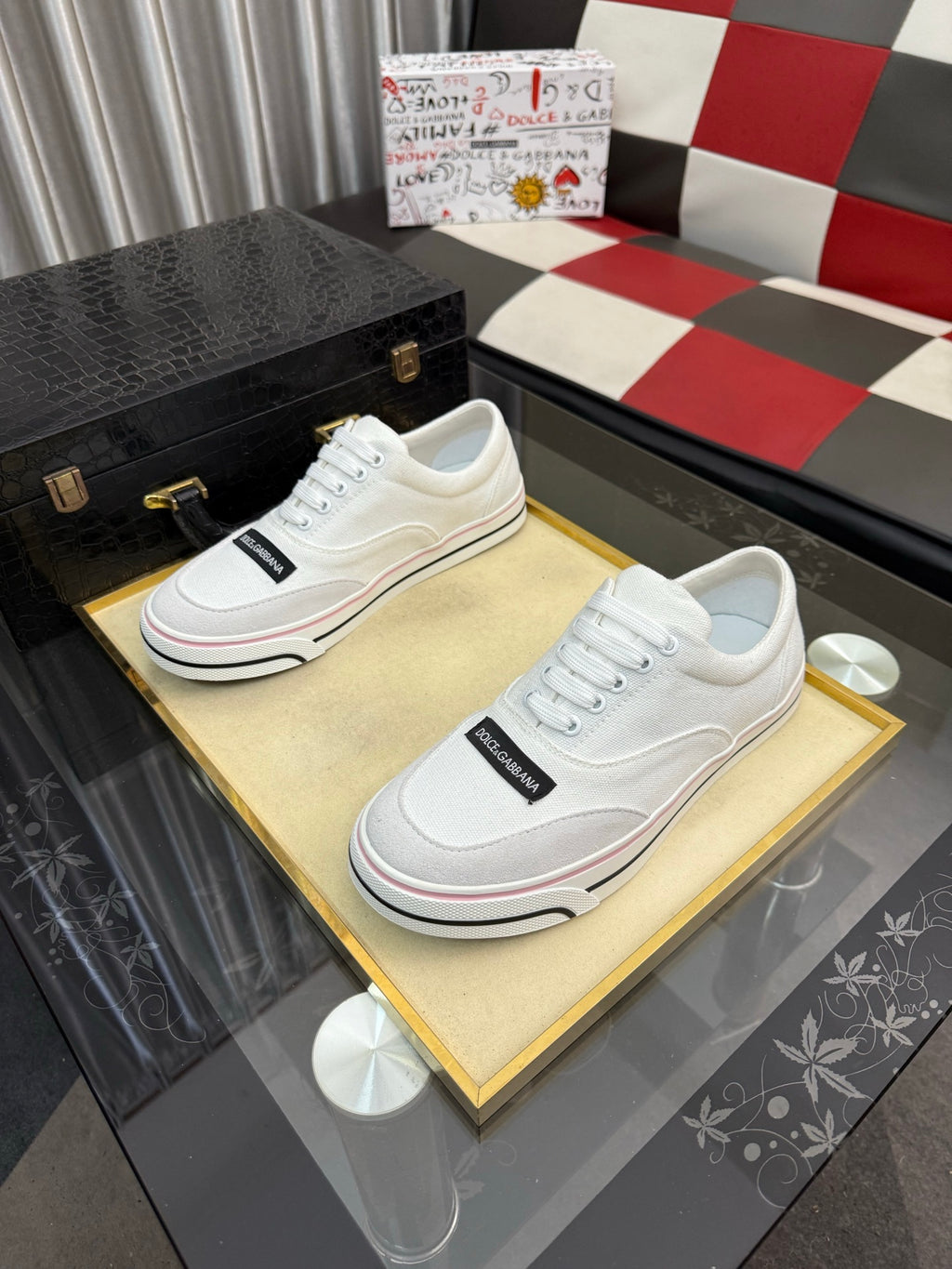 Dolce & Gabbana DG Silk Calfskin & Nubuck Casual Sneakers
