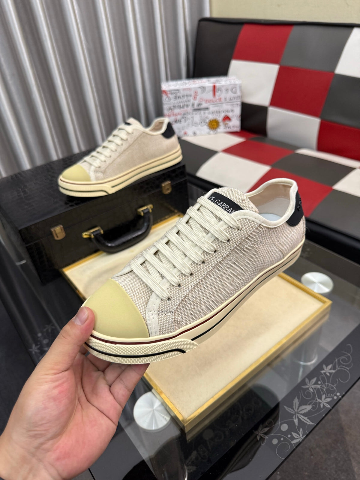 Dolce & Gabbana DG Silk Calfskin & Nubuck Casual Sneakers