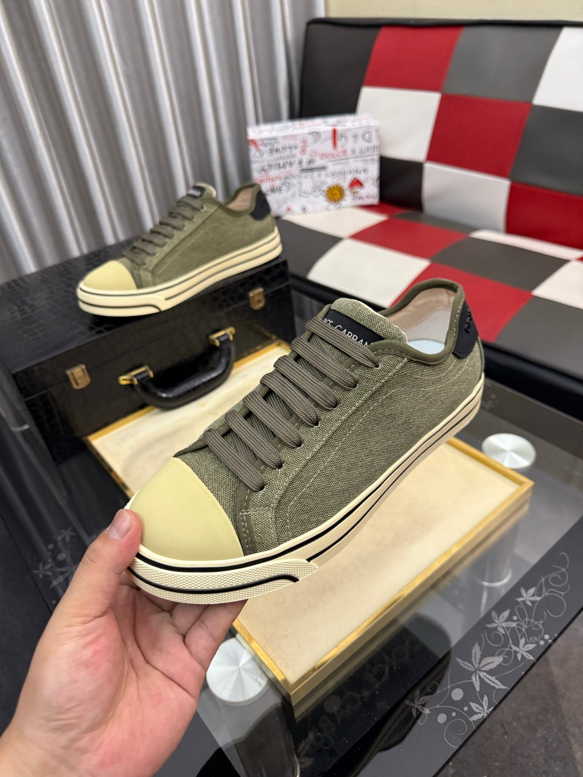 Dolce & Gabbana DG Silk Calfskin & Nubuck Casual Sneakers