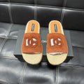 Dolce & Gabbana DG Men's Leather Strap Sandals with Aluminum Buckle