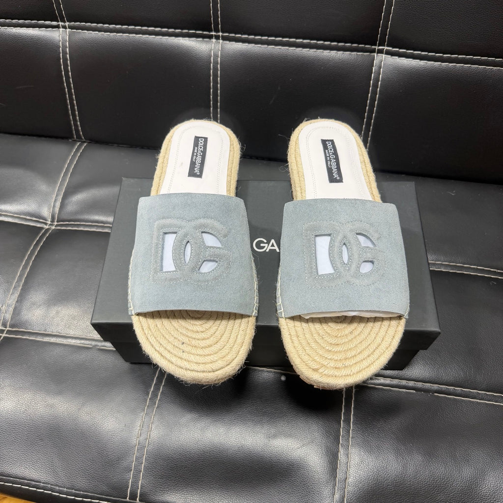 Dolce & Gabbana DG Men's Leather Strap Sandals with Aluminum Buckle