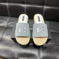 Dolce & Gabbana DG Men's Leather Strap Sandals with Aluminum Buckle