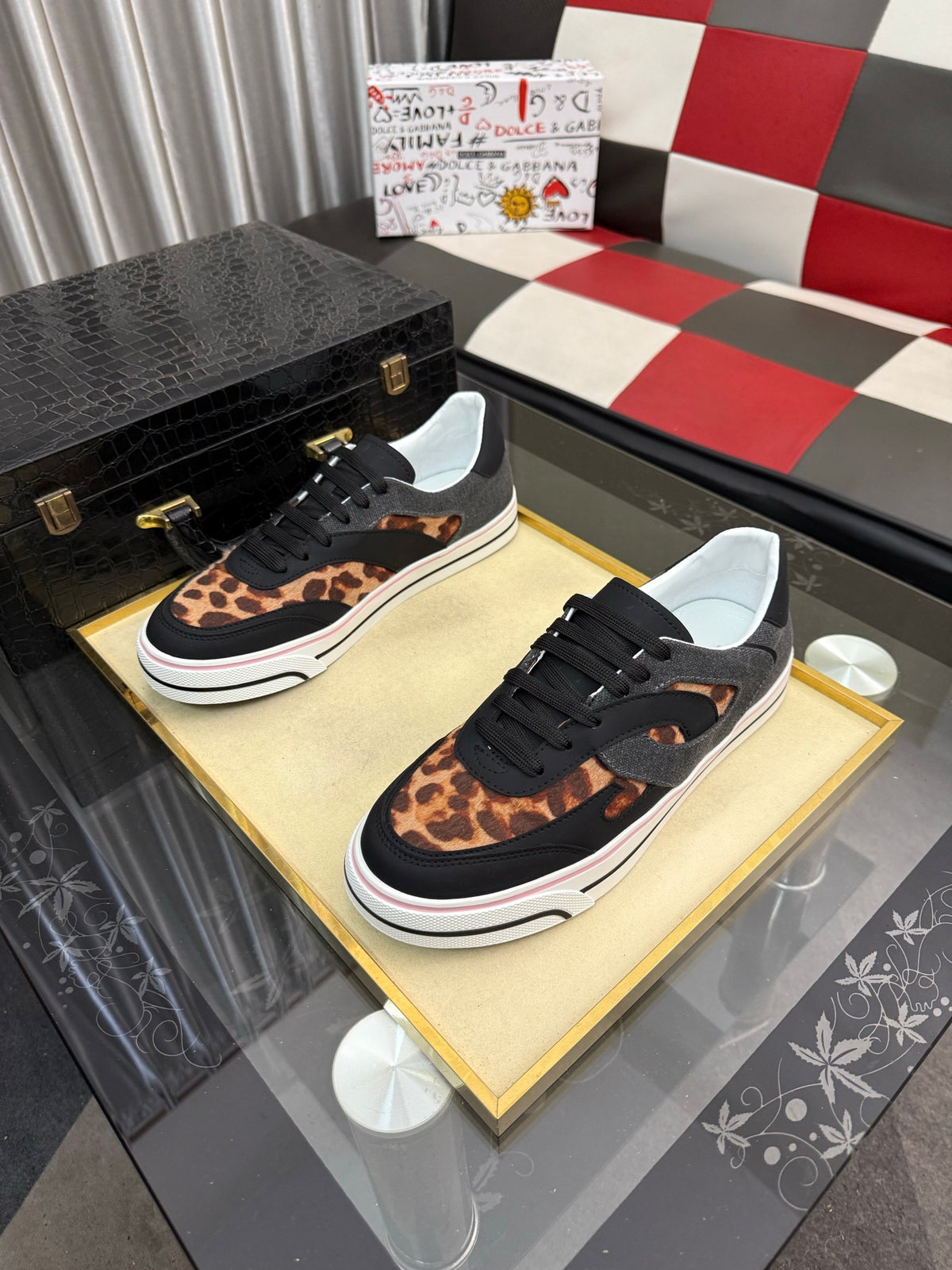 Dolce & Gabbana DG Silk Calfskin & Nubuck Casual Sneakers