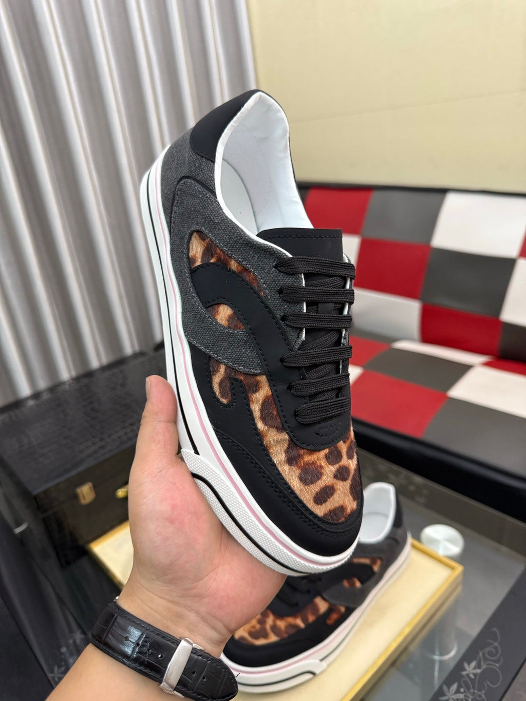 Dolce & Gabbana DG Silk Calfskin & Nubuck Casual Sneakers