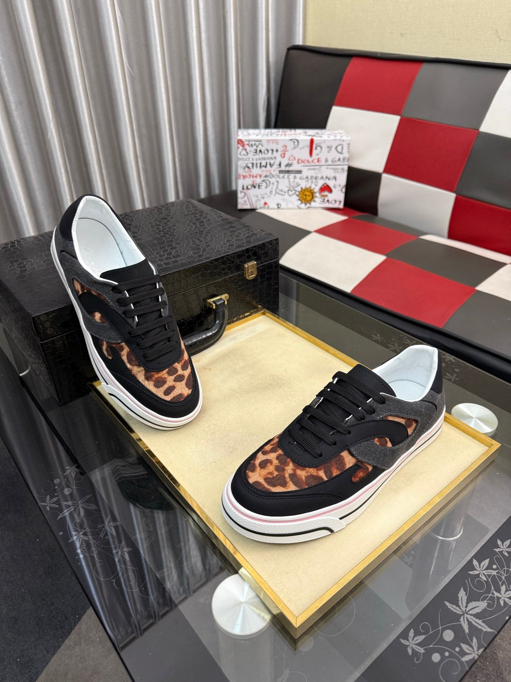 Dolce & Gabbana DG Silk Calfskin & Nubuck Casual Sneakers