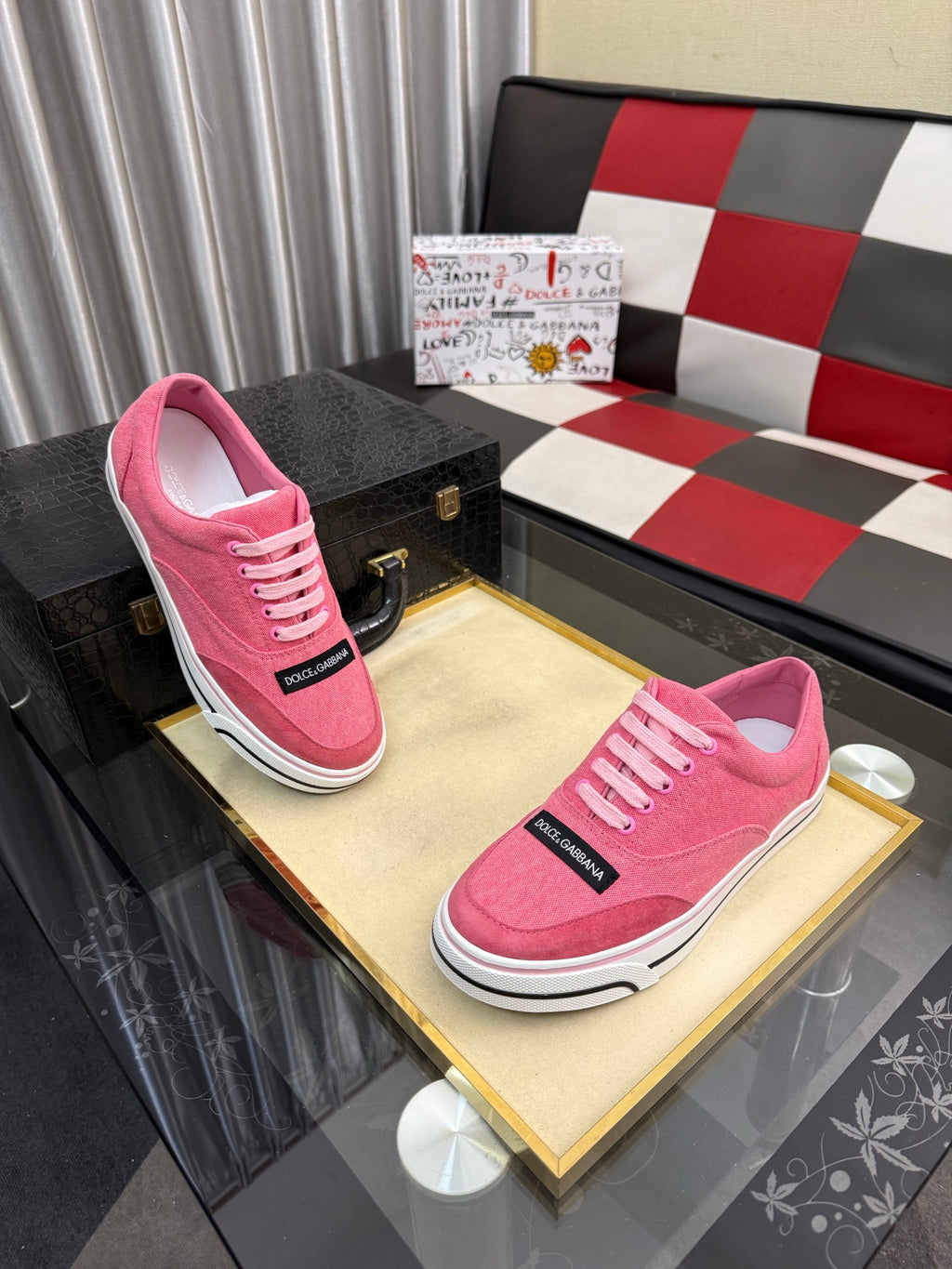 Dolce & Gabbana DG Silk Calfskin & Nubuck Casual Sneakers