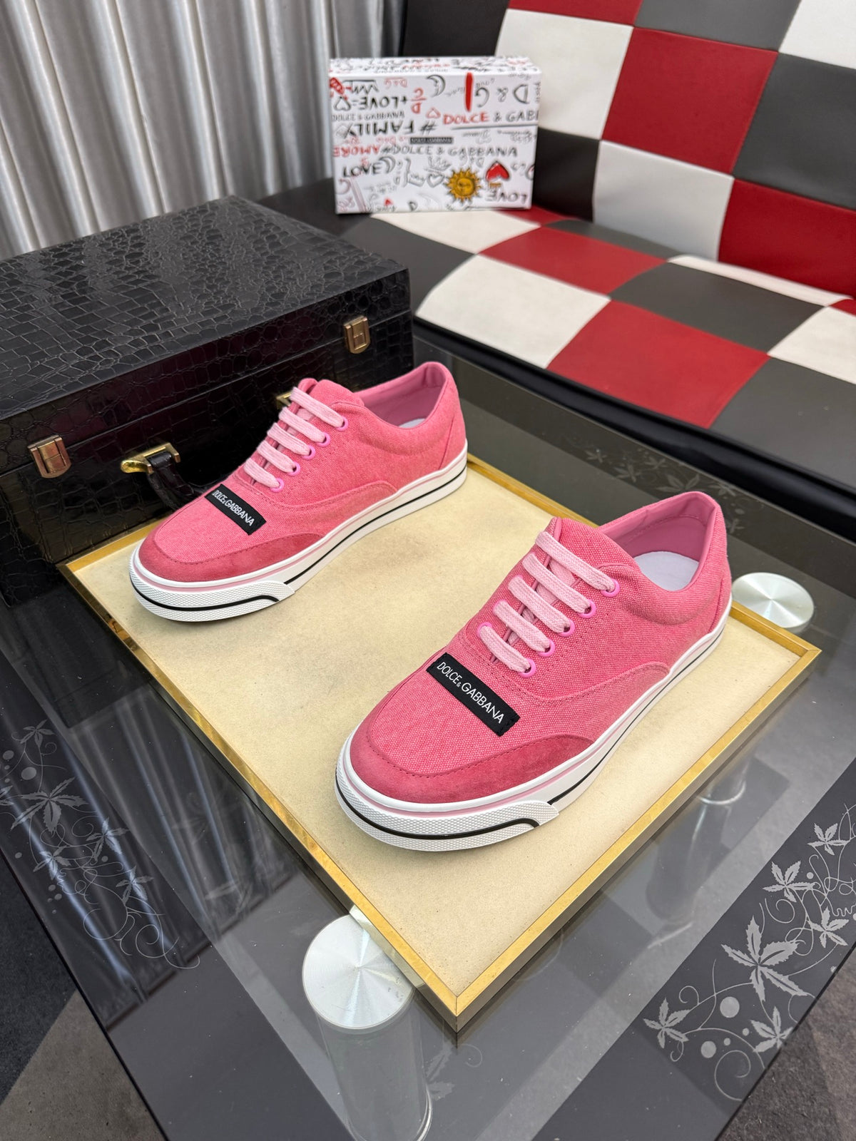 Dolce & Gabbana DG Silk Calfskin & Nubuck Casual Sneakers