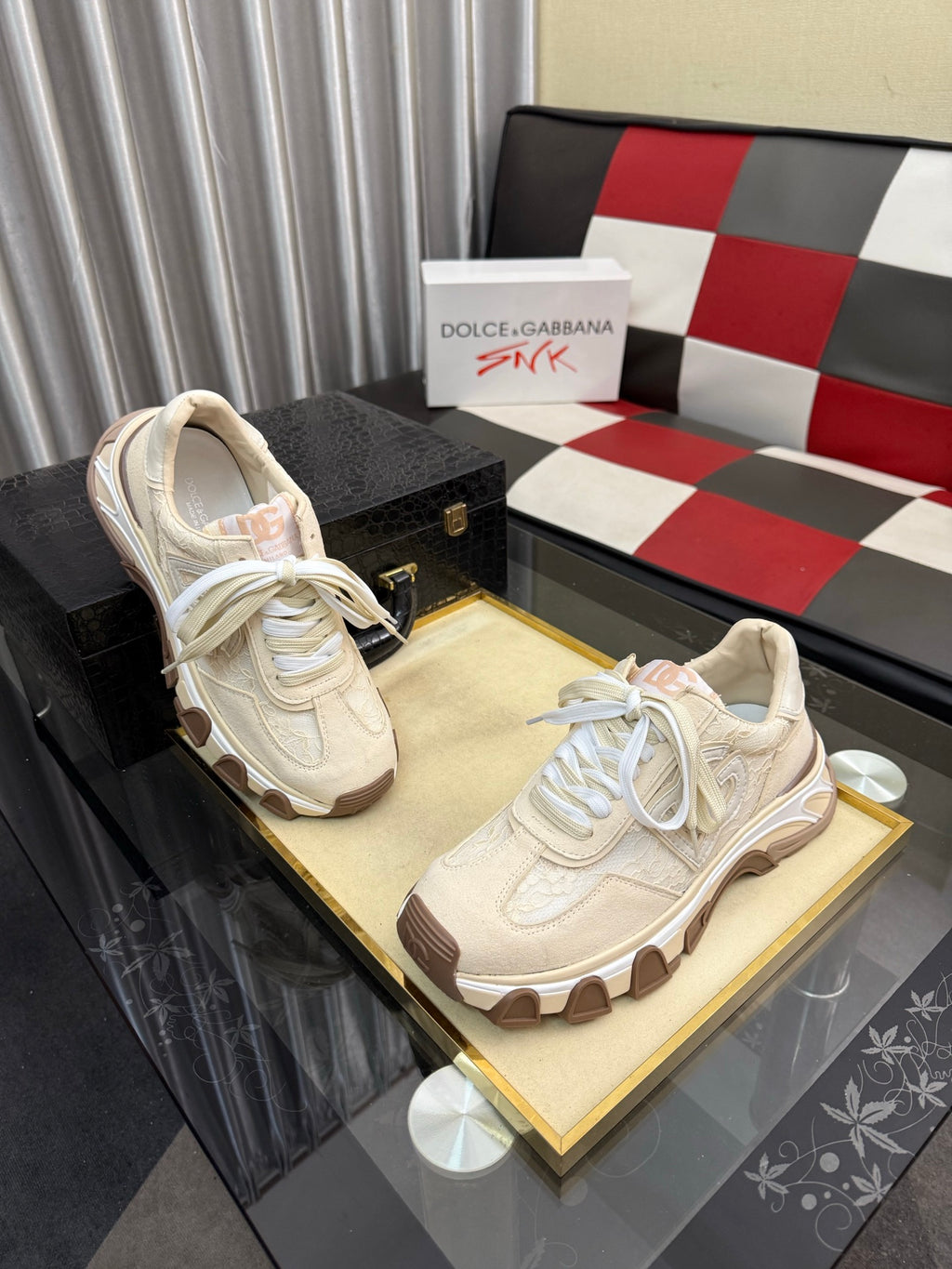 Dolce & Gabbana DG Silk Calfskin & Nubuck Casual Sneakers