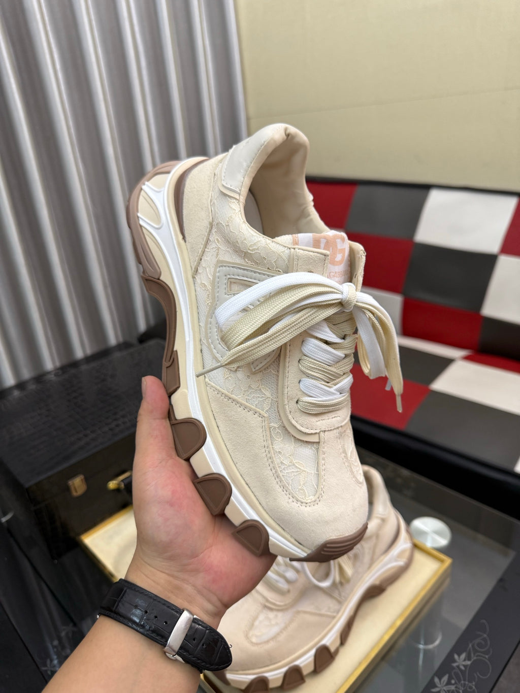 Dolce & Gabbana DG Silk Calfskin & Nubuck Casual Sneakers