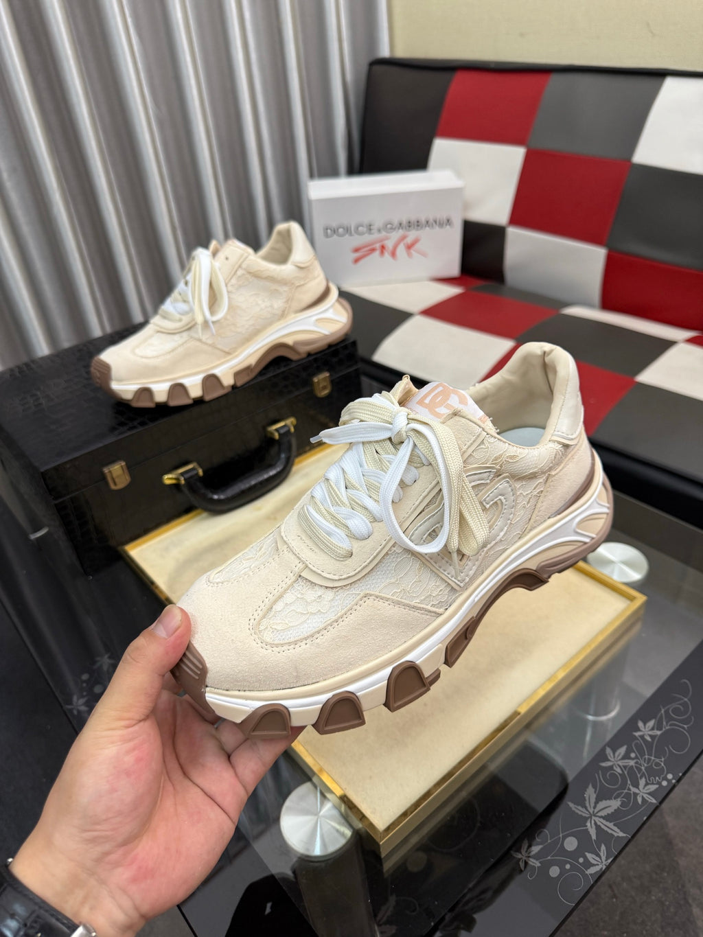 Dolce & Gabbana DG Silk Calfskin & Nubuck Casual Sneakers