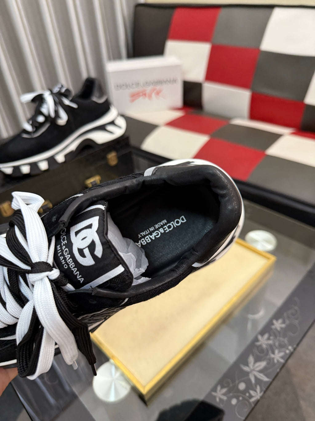 Dolce & Gabbana DG Silk Calfskin & Nubuck Casual Sneakers