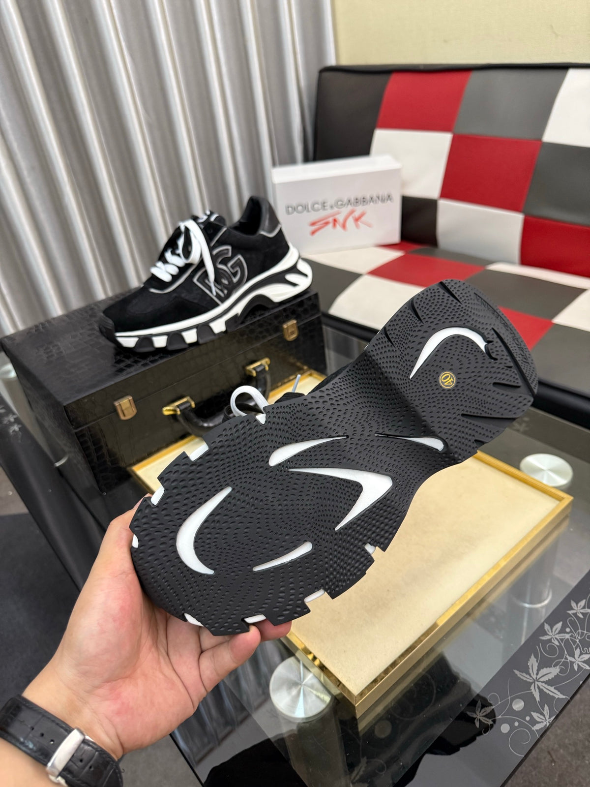 Dolce & Gabbana DG Silk Calfskin & Nubuck Casual Sneakers