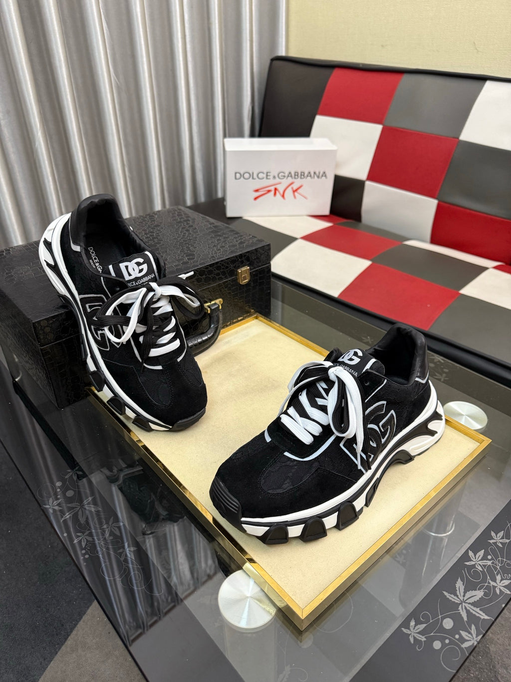 Dolce & Gabbana DG Silk Calfskin & Nubuck Casual Sneakers