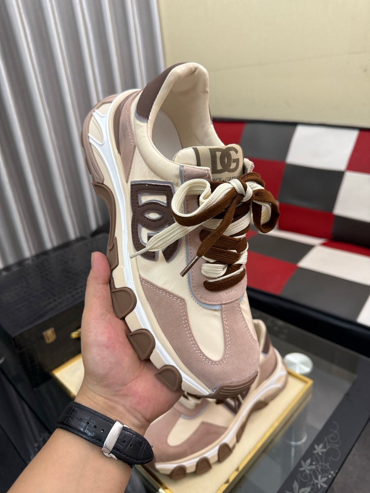 Dolce & Gabbana DG Silk Calfskin & Nubuck Casual Sneakers