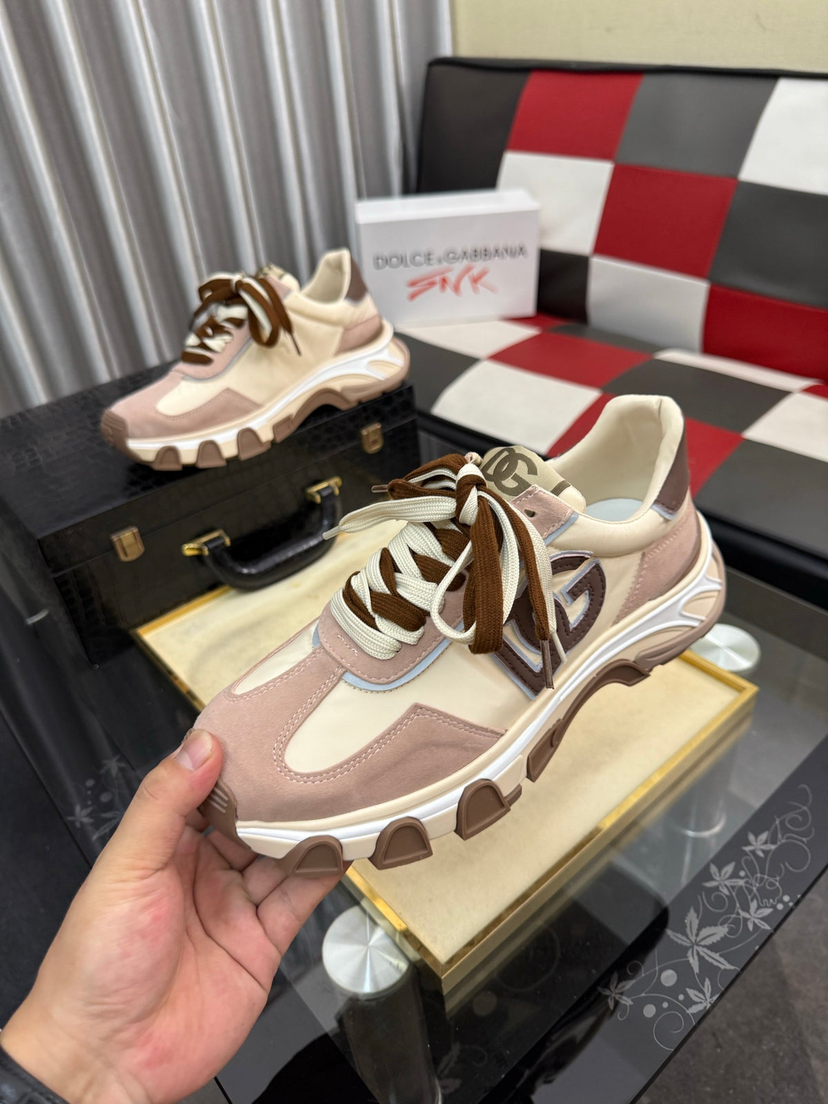 Dolce & Gabbana DG Silk Calfskin & Nubuck Casual Sneakers