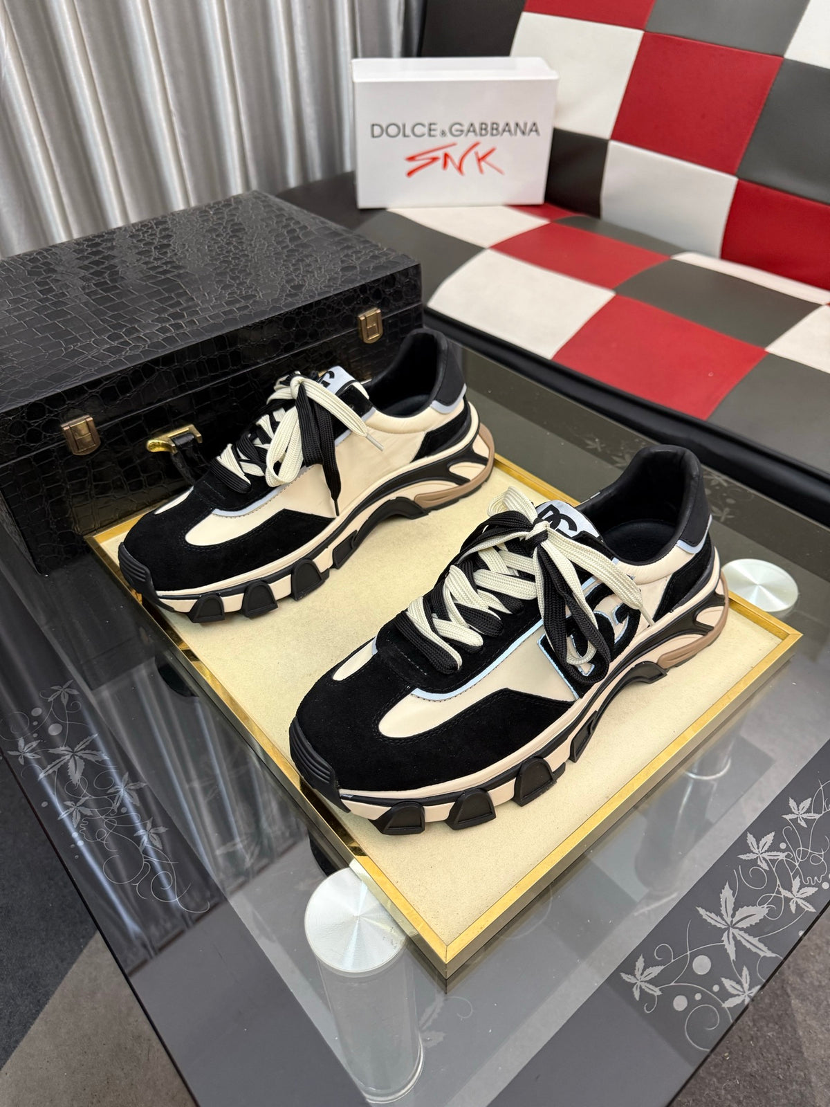 Dolce & Gabbana DG Silk Calfskin & Nubuck Casual Sneakers