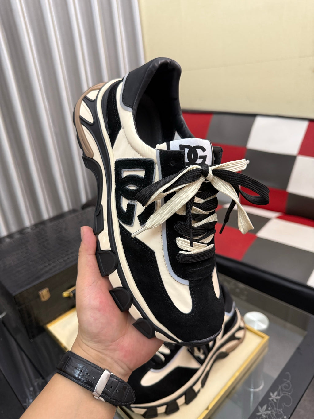 Dolce & Gabbana DG Silk Calfskin & Nubuck Casual Sneakers