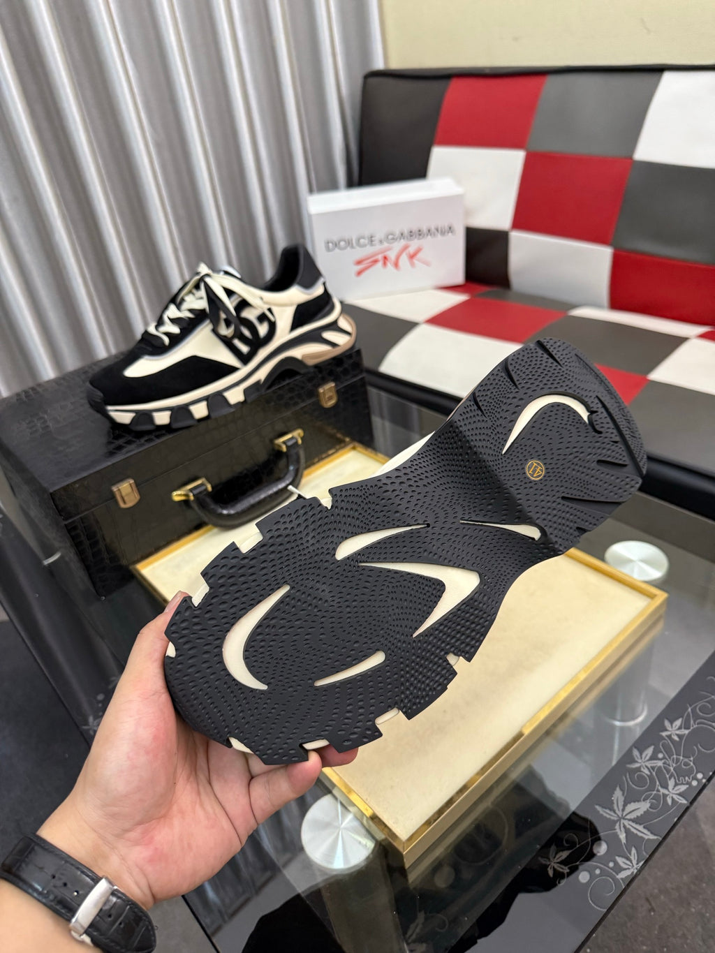 Dolce & Gabbana DG Silk Calfskin & Nubuck Casual Sneakers