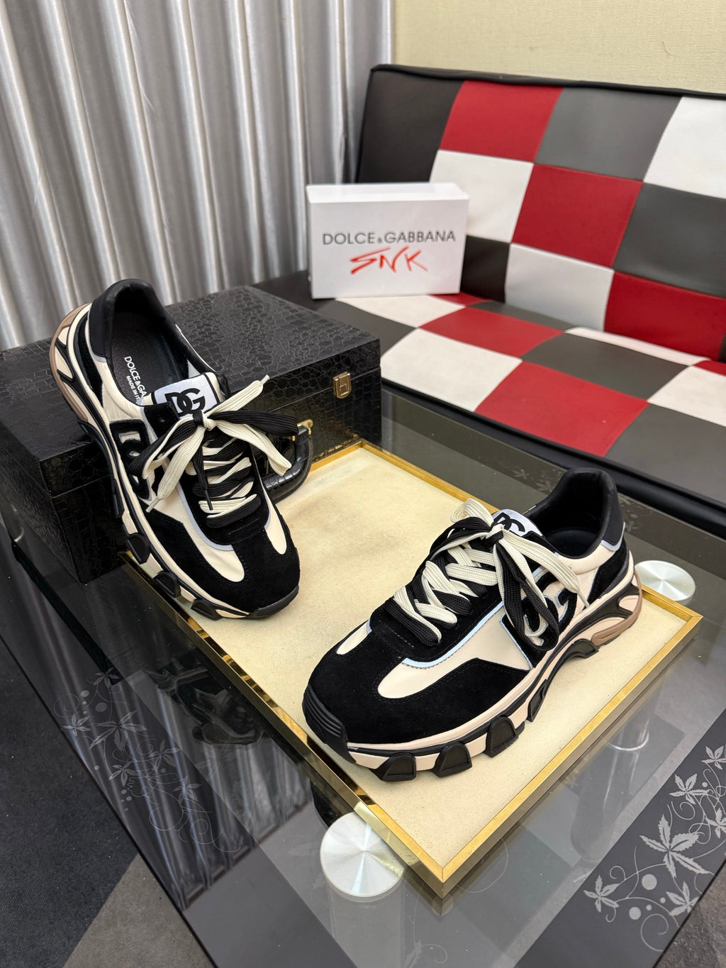 Dolce & Gabbana DG Silk Calfskin & Nubuck Casual Sneakers