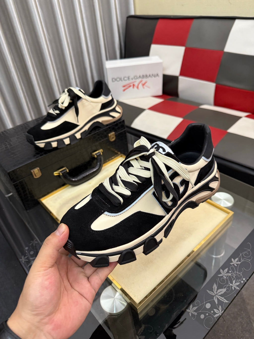 Dolce & Gabbana DG Silk Calfskin & Nubuck Casual Sneakers