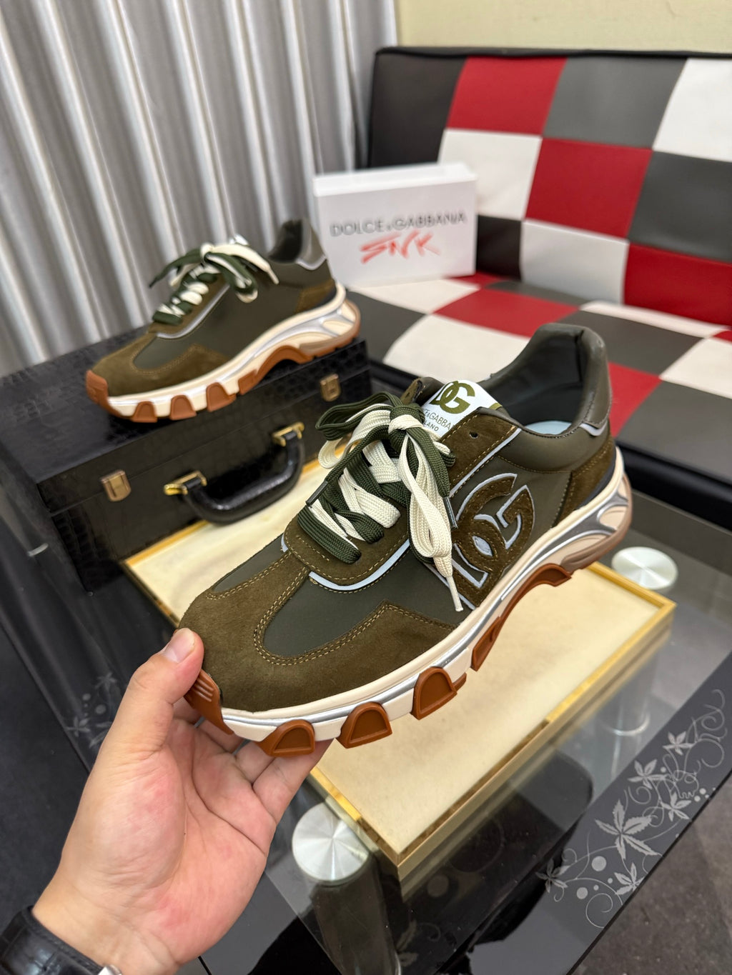 Dolce & Gabbana DG Silk Calfskin & Nubuck Casual Sneakers