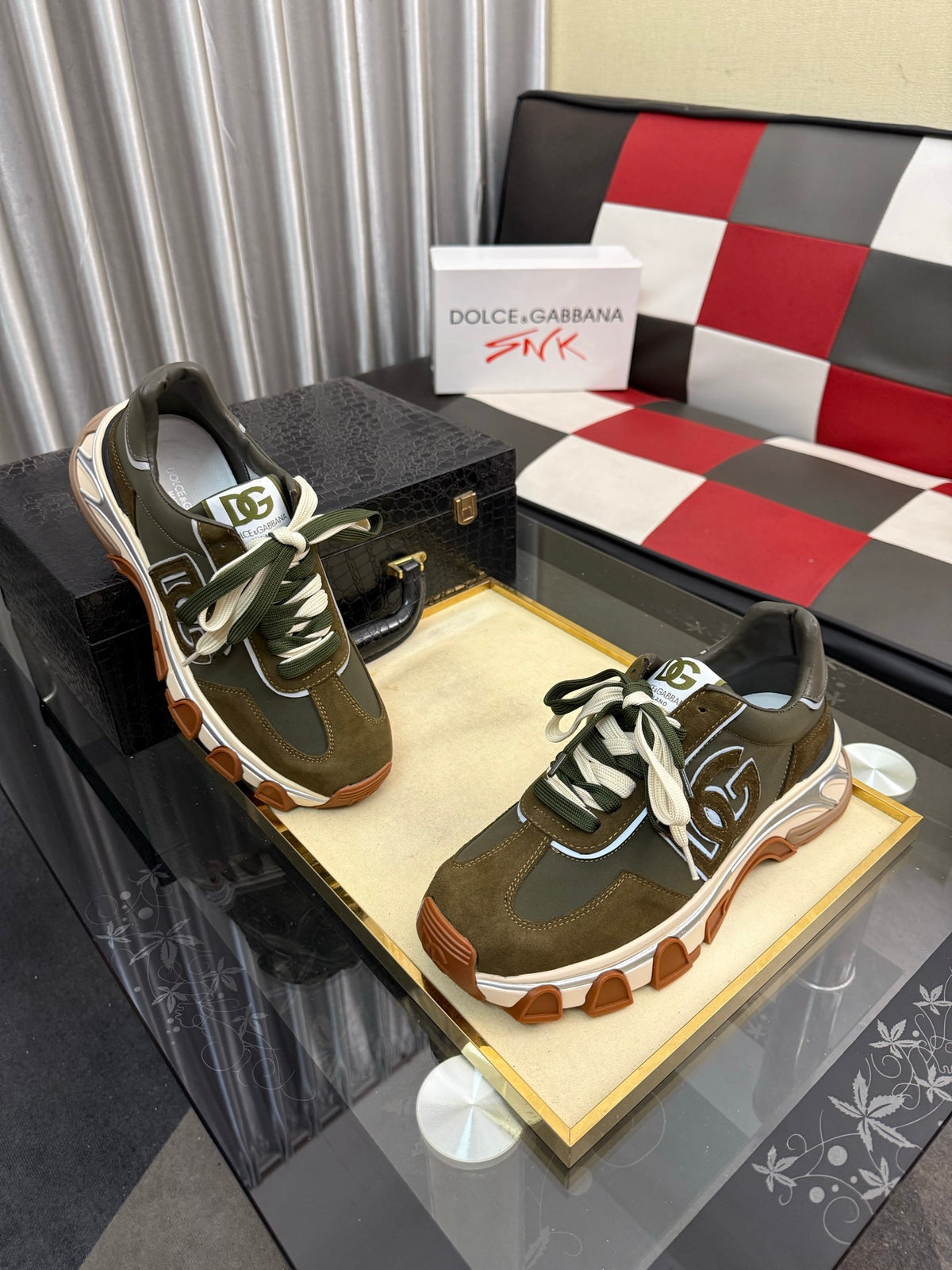 Dolce & Gabbana DG Silk Calfskin & Nubuck Casual Sneakers