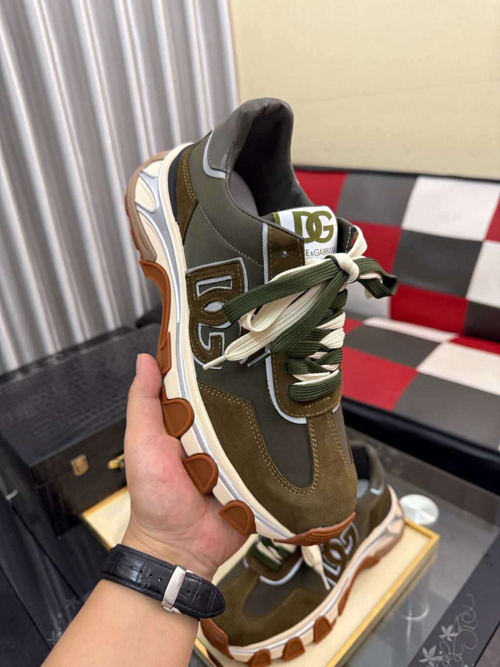 Dolce & Gabbana DG Silk Calfskin & Nubuck Casual Sneakers
