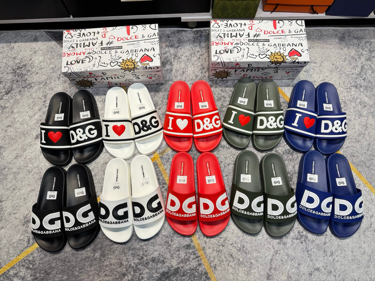 Dolce & Gabbana DG Men's Embossed-Logo PVC Slides